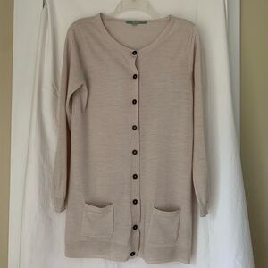 Boden 100% wool fine gauge knit longline cardigan with patch pockets